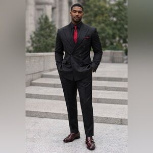 Boca Classics Men's Red/Black Abstract Silk Necktie